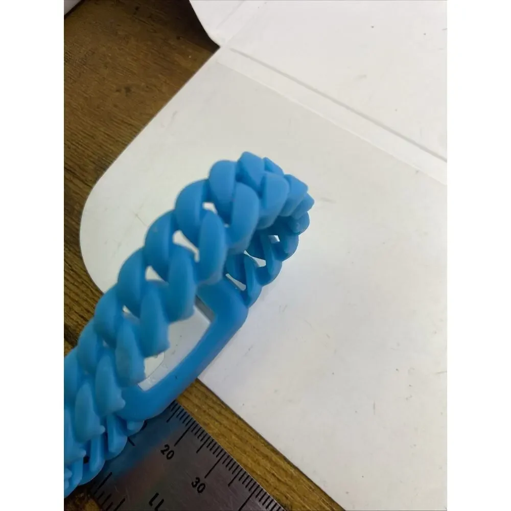 Womens Blue Rubber Sports Watch Works New Battery